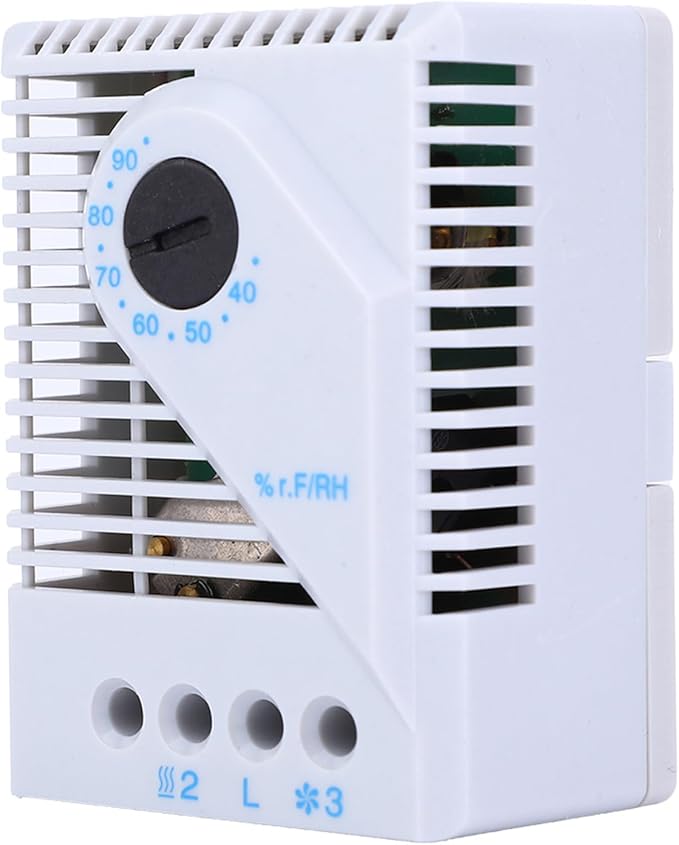 2PCS Mechanical Humidity Controller 35mm DIN Rail Hygrostat Fan Heater with PC Case for TV Cabinet Humidity Adjuster - Image 9