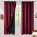BGment Thermal Insulated 100% Blackout Curtains 72 Inch Length 2 Panels, Total Light Blocking Curtains for Bedroom, Grommet Window Drapes with Thick Black Liner, 52 Inch Wide Each Panel, Burgundy Red by BGment