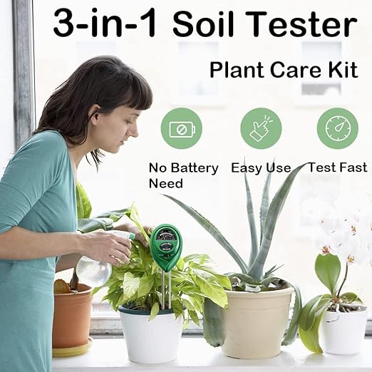 Suplong 3-in-1 Soil Moisture Meter, Upgraded Stainless Steel Probe Soil pH/Light/Moisture Meter for Plants, Soil Tester for Garden, Farm, Lawn, Indoor & Outdoor (No Battery Needed) - Image 4