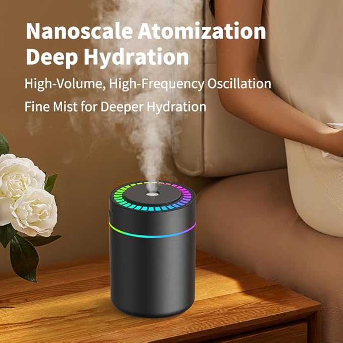 180ml Portable Small Humidifier with Colorful LED Night Light, USB Personal Desktop Humidifier for Car Home Office Travel, Auto Shut-Off, 2 Mist Modes, Super Quiet - Image 6