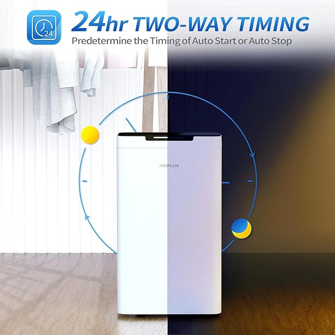 AIRPLUS 1,500 Sq. Ft Dehumidifier for Basement, 30 Pints Powerful Dehumidifier for Home, Large Rooms, Bedrooms, Sufficient Capacity Water Tank with Drain Hose (AP2011N) - Image 4