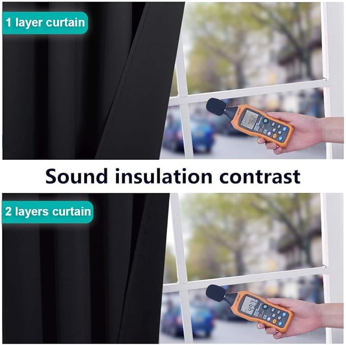 NICETOWN Extra Wide Patio Door Curtain, Super Heavy-Duty Thermal Sliding Glass Door Lined Drape, Privacy Assured 100% Blackout Window Treatment(Black, 1 Panel, 100 inches W x 84 inches L) - Image 4