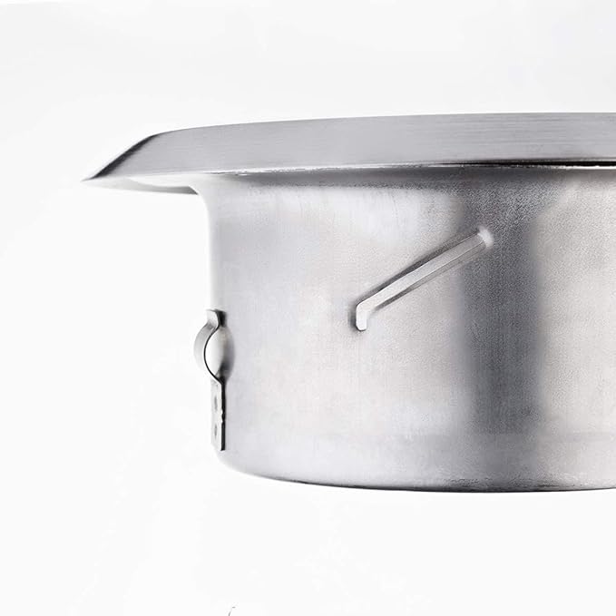 calimaero® TVE 4" Stainless Steel Vents, Round Adjustable Wall Air Vent Ventilation Cover Vents for HVAC Fits Only with Metal Ducts - Image 8