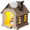 Christmas Village Houses Humidifier 500ml, Cute Snow House Cool Mist Humidifier with Snowman Figurines & Night Light for Bedroom & Office Décor (Brown) by PHXCHAM