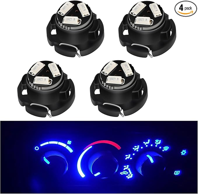 AC Climate Heater Control LED Lights Bulbs Kit replacement Compatible with 2002-2008 Dodge Ram 1500 2500 3500 Dakota (Blue), Pack of 4 by RAVSOFT