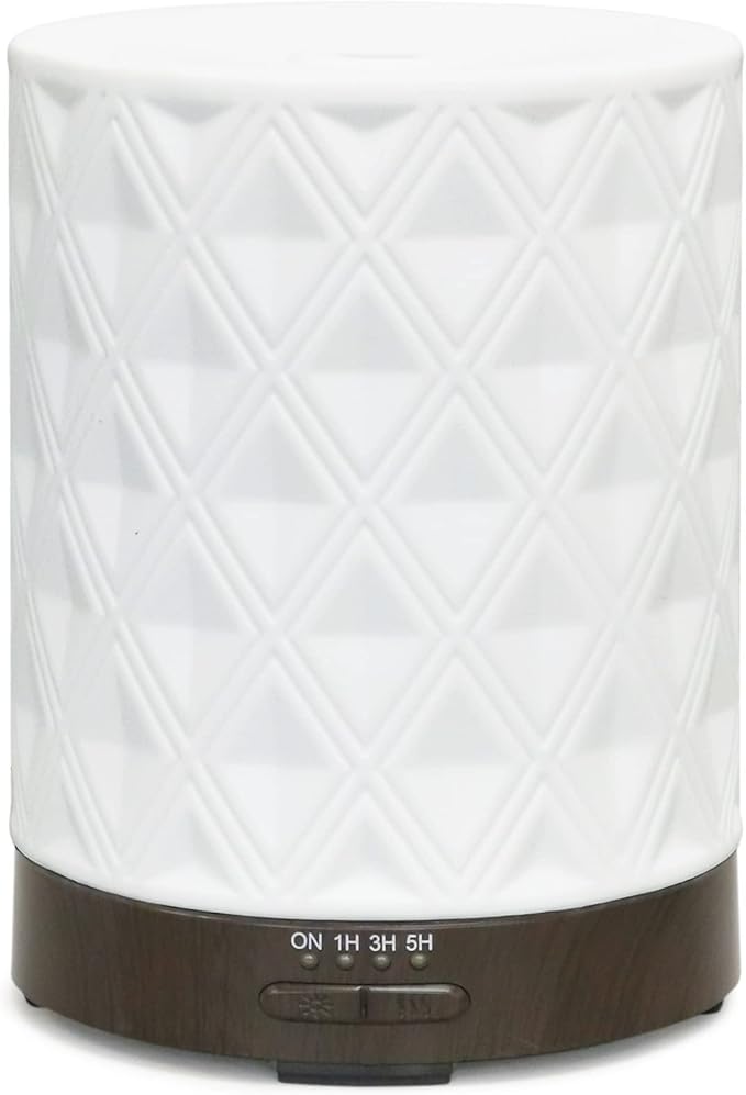 Earnest Living Essential Oil Diffuser for Large Room White Ceramic 250ml Aromatherapy Diffuser with 4 Timers 7 Night Lights and Auto Off Function for Home Gift - Image 8