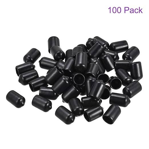DMiotech 100 Pack 9mm ID Black Screw Thread Protectors Rubber End Caps Bolt Covers for Screw Bolt Furniture Pipe - Image 6