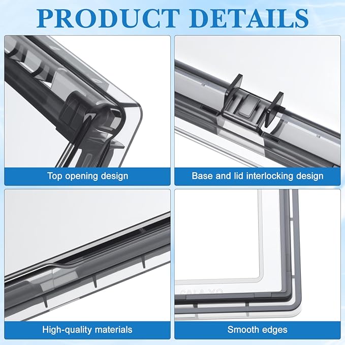Waterproof Switch Cover Double Outlet Low Profile Wall Protector Ultra-Thin Self-Adhesive Splash Resistant Switch Guard for Bathroom Kitchen Safety - Image 6