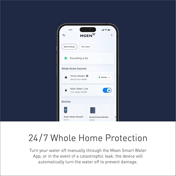 Moen Flo Smart Water Monitor and Automatic Shutoff Sensor, Wi-Fi Connected Water Leak Detector for 1-1/4-Inch Diameter Pipe, 900-002 - Image 11