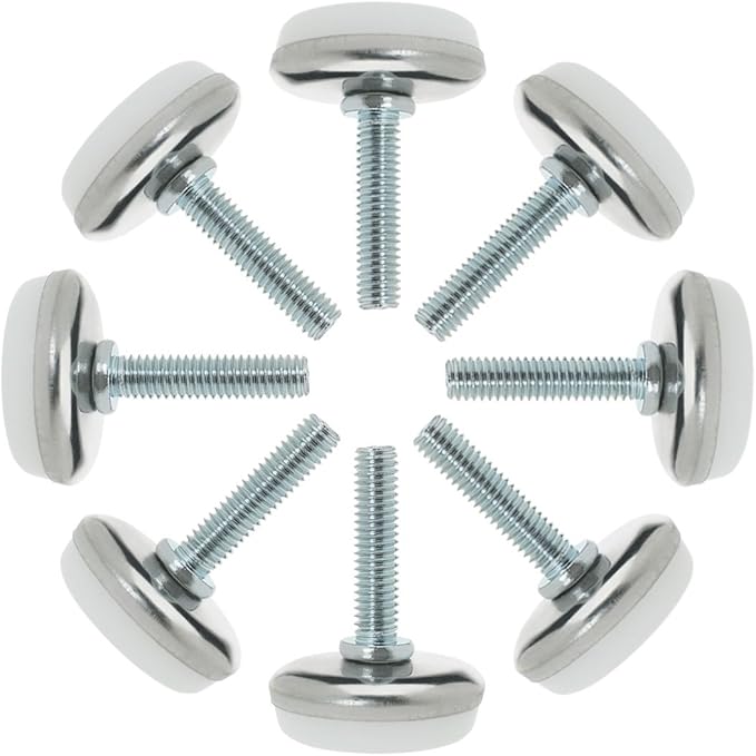 uxcell M6 x 23 x 28mm Screw on Furniture Glide Leveling Feet Adjustable Leveler Pad for Chair Industrial Machine Desk Leg 8pcs by uxcell