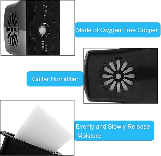 4 Pcs Acoustic Guitar Humidifier, Black Guitar Humidifier Instrument Humidifier for Prevent Cracking - Image 3