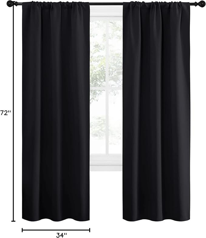 NICETOWN Halloween Black Out Curtain Panels for Kitchen - Energy Smart Decoration Thermal Insulating Blackout Drapes/Draperies for Small Window (2 Panels, 34 inches Wide by 72 inches Long) - Image 10