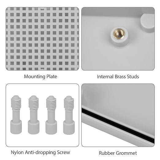 Junction Box，9.8"x 5.9"x 5.1" Outdoor Electrical Box with Mounting Plate, IP67 Dustproof Waterproof ABS Plastic Project Box, DIY Electrical Enclosure Gray (250x 150x 130 mm) - Image 4