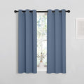 NICETOWN Thermal Insulated Curtains Blackout Draperies, Window Treatment Solid Grommet Room Darkening Drape Panels for Bedroom (Stone Blue, Set of 2, 29 by 45 inches Long) by NICETOWN