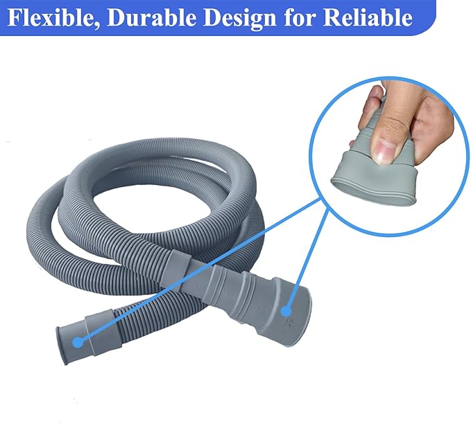 6.5ft Washing Machine Drain Hose Extension Kit - Universal for Washer, Dishwasher & Dehumidifier, 7-Piece Set with U-Bracket, 4 Clamps & Adapter - Image 5