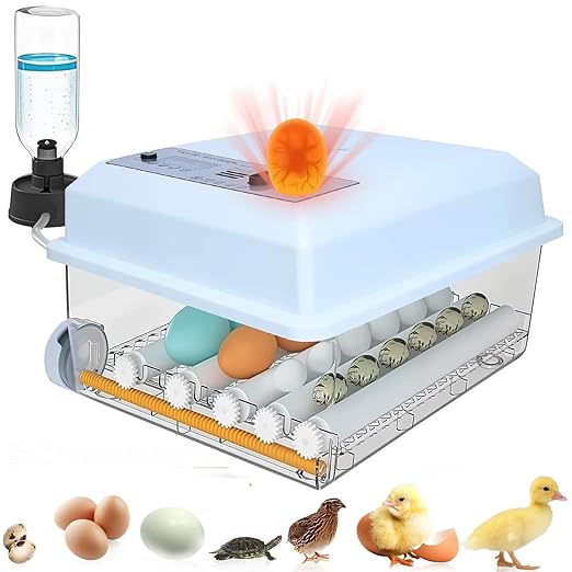 Incubators for Hatching Eggs 16 Egg Automatic Egg Incubator with Temperature Control Humidity Control and Display for Goose Chicken Duck Quail Pigeon Eggs Auto Turner,Light Blue by ZtexkeeHomeFurniture