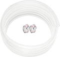 Clear Vinyl Tubing 5/16" ID × 7/16" OD -25 Ft 60PSI,Flexible Plastic Tubing, BPA Free Non-Toxic, Multipurpose Hybrid Clear Reinforced Tube with 2 Screw Clamps by ProfessionalBrand