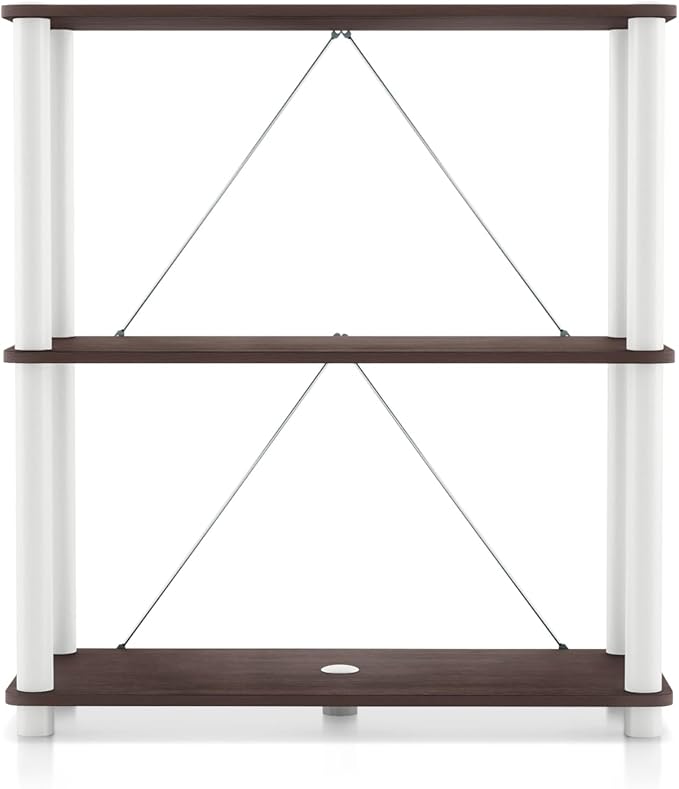 Homes: Inside + Out Apexa Modern 3-Tier Wide Shelving Units, Collectibles Display Shelves, Easy Assembly Standing Shelf, Home Storage Organizer for Living Room, Bedroom, Office, Espresso - Image 11