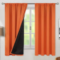 BGment Burnt Orange 100% Blackout Curtains for Bedroom, Fall Full Room Darkening Noise Reducing Living Room Curtains 63 Inch Length, Thermal Insulated Rod Pocket Window Drapes 2 Panels, 42 Inch Wide by BGment