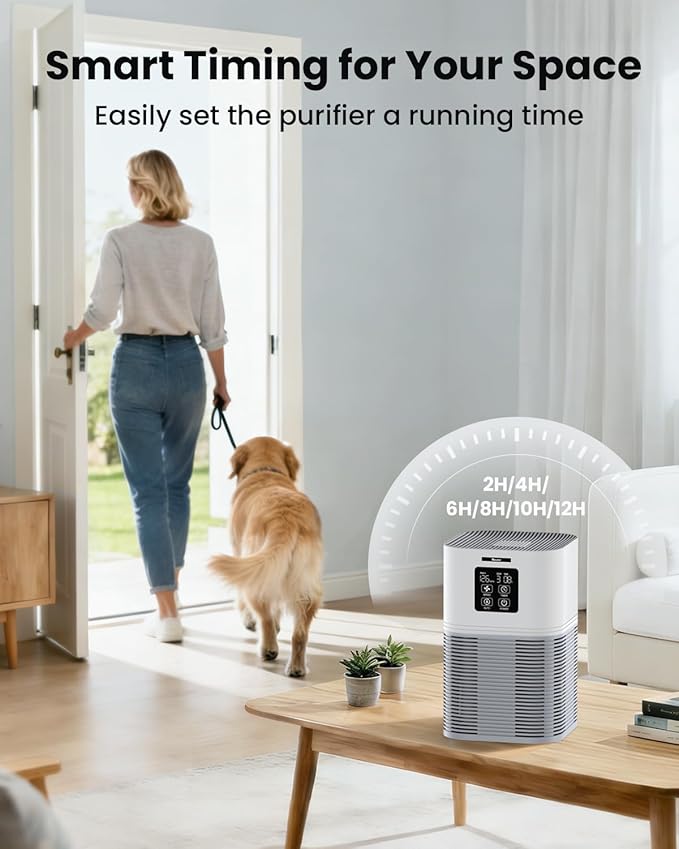 VEWIOR Air Purifiers for Home, Air Purifiers for Large Room up to 1200 sq.ft, H13 True HEPA Air Filter with Fragrance Sponge 6 Timers Quiet Air Cleaner for Pet Dander Wildfire - Image 8