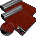 GORILLA GRIP Waterproof Traffic Guard Door Mat, 2 Pack Heavy Duty Entryway Mats, Strong Backing Commercial Utility Rugs for Office Hallway, Garage Floor and Home, Low Profile Carpet, 35x23, Red by GorillaGrip