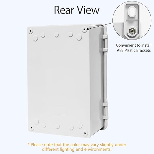 Junction Box ABS Plastic IP65 Waterproof Dustproof Universal Electrical Enclosure, Hinged Shell Outdoor and Indoor Usage Project Box11.4"x 7.5" x 5.5"(290 x 190 x 140mm), Grey - Image 6