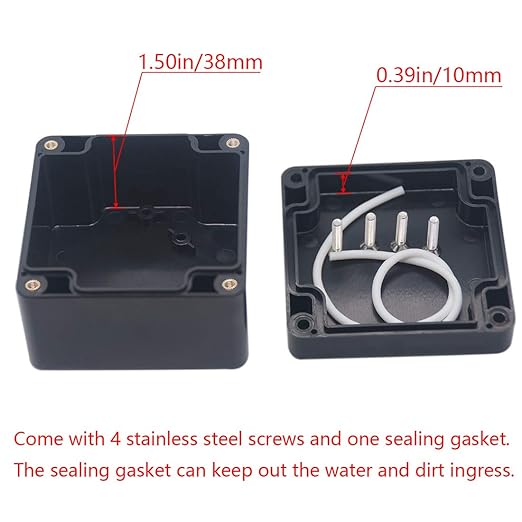 2 Packs Junction Box IP65 Waterproof ABS Plastic Electrical Project Case Power Junction Boxes, Project Box with 8 PCS M16 Cable Glands 3.27x3.19x2.2inch (83 x 81 x 56 mm) - Image 4