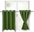 Hiasan RV Blackout Curtains for Bedroom, 52 x 36 Inches Long - Thermal Insulated & Energy Saving Window Curtains for Living Room, 2 Drape Panels Sewn with Tiebacks, Olive Green by Hiasan