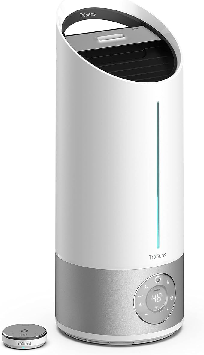 TruSens Clean Mist Ultrasonic Humidifier With UV-C Light, Large 8L Tank, Humidity Sensor, Warm & Cool Mist, Water Softening Filter, Essential Oil Tray, Auto Mode, Night Mode, Portable Handle by TruSens