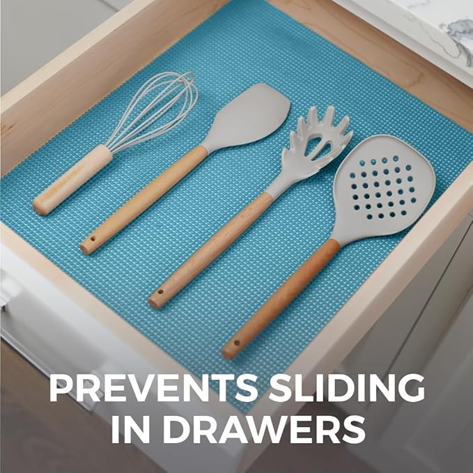 HOME GENIE Shelf Drawer and Cabinet Liner, Durable with Strong Grip, 20 in x 20 FT, Non Adhesive Liners Protect Kitchen Cabinets and Cupboard, Pantry, Bathroom Drawers and Shelves, Desks, Teal - Image 3