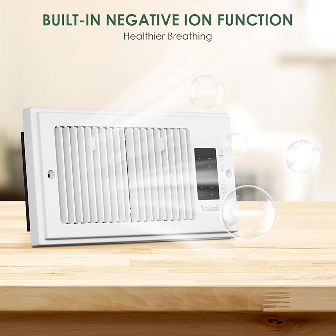 Register Booster Fan 4"x10", 10-Speed Quiet Vent Fan with Negative Ion, Thermostat & Remote, Enhances and Improves Heating & Cooling Efficiency, Air Vent Booster for Home Room Comfort, White - Image 3