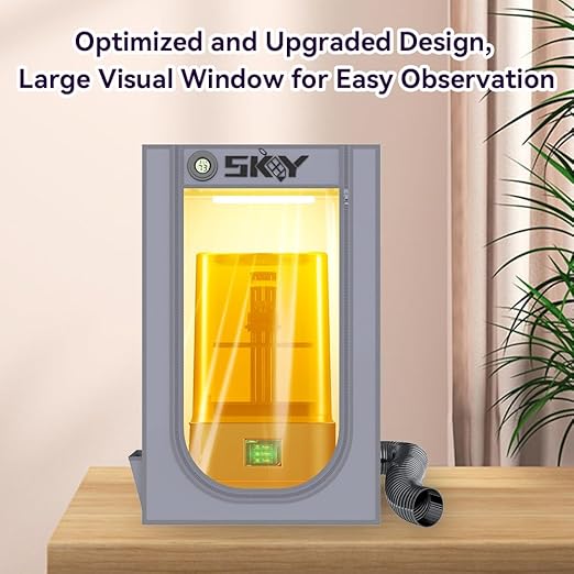 Skouphy Resin 3D Printer Enclosure with Ventilation Kit, LED Light,Thermo-Hygrometer Dustproof Cover Eliminate Odors Compatible with Anycubic Elegoo Creality Series LCD Resin UV 3D Printer - Image 8