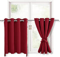 Hiasan RV Blackout Curtains for Bedroom, 52 x 30 Inches Long - Thermal Insulated & Light Blocking Window Curtains for Living Room, 2 Drape Panels Sewn with Tiebacks, Christmas Red by Hiasan