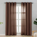 L.Z.E Brown Light Filtering Curtains for Living Room Bedroom Doorway Divider, Privacy Non-See-Through Curtains 108 Inches Long 2 Panels Set, Extra Long Window Panels Grommet Top (55" W x 108" L) by LZE