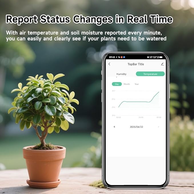 Zigbee Smart Soil Sensor, Temperature and Moisture Meter with Tuya App Control, Garden and Greenhouse Monitor - Image 4