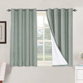 H.VERSAILTEX 100% Blackout Curtains for Bedroom Thermal Insulated Linen Textured Curtains Heat and Full Light Blocking Drapes Living Room Curtains 2 Panel Sets, Green Bay, 52x45 Inch by HVERSAILTEX