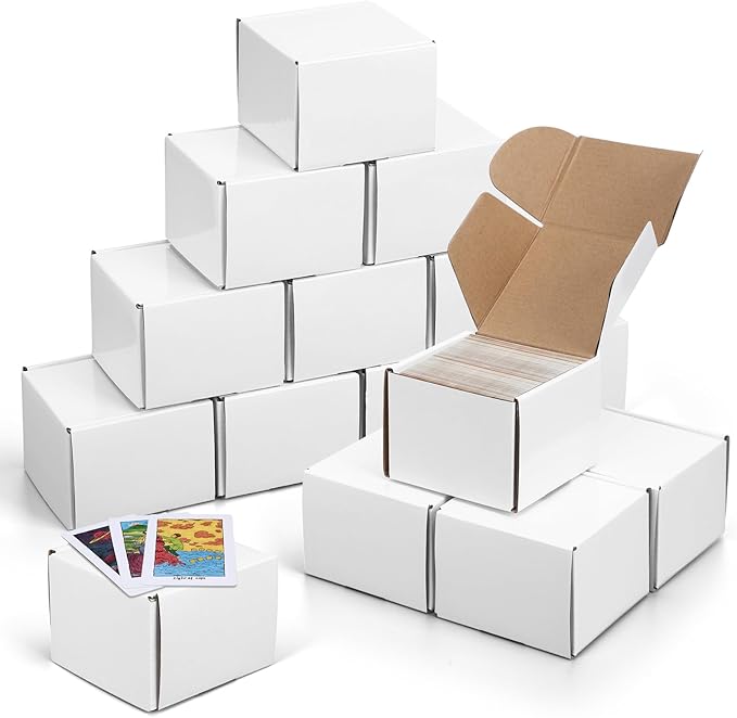 Eaasty 10 Pack Gaming Card Storage Box White Corrugated Cardboard Box Craft Gifts for Gaming Accessories Business Literature Mailing Packaging by Eaasty