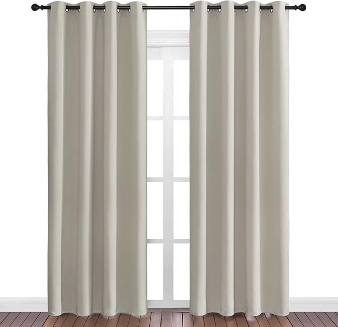NICETOWN Natural Room Darkening Curtains 86" Long for Boho Farmhouse Home Decoration, Window Treatment Total Privacy Drape Panels for Bedroom Living Room Guest Room (55" Wide, Set of 2) - Image 2