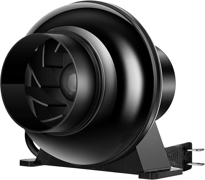 VIVOSUN D4 4 Inch 195 CFM Inline Duct Ventilation Fan, HVAC Vent Blower for Grow Tent, Attic, Basements or Kitchen, Hydroponics Exhaust Booster Fan by VIVOSUN