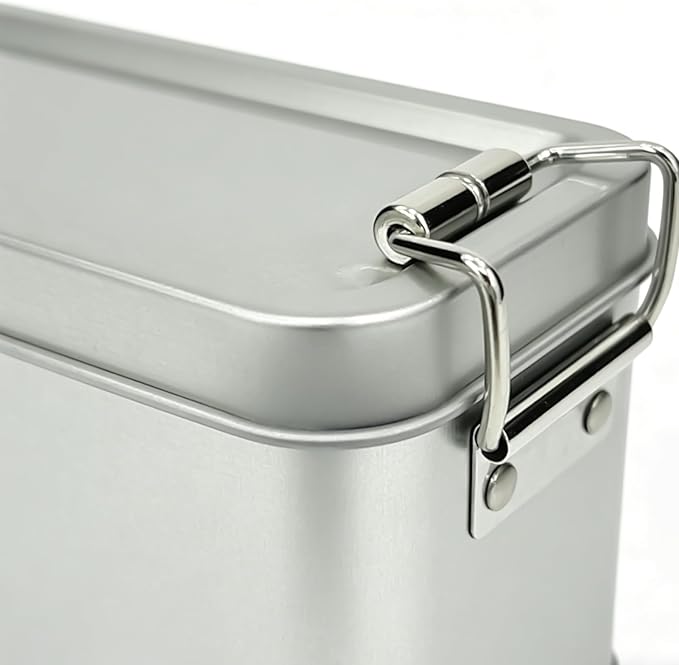 Tin Containers With Lids - Airtight Seal Rectangular Empty Storage Container | Space Saving Metal Tin Box For Cosmetics Candy Cookie Home Office Travel Jewelry Pen Eraser - Image 7
