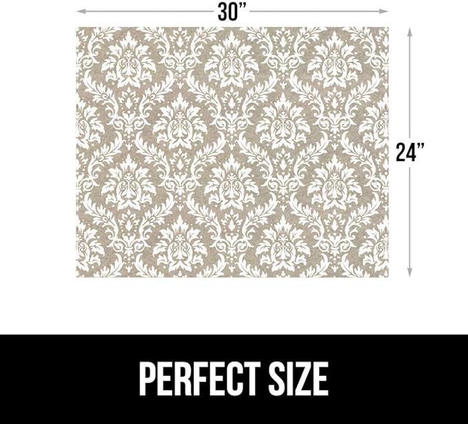 GORILLA GRIP LeakGuard Non-Adhesive Under Sink Mat for Kitchen Cabinet, Waterproof Quick Dry Shelf Liner, Durable Absorbent Felt Mats for Bathroom Sinks, Cabinets, Dresser, 24x30 Damask Taupe Cream - Image 7