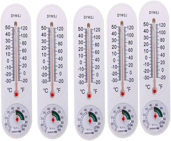 Outdoor/Indoor Thermometer Hygrometer, Humidity Meter,Thermometer,Temperature and Humidity Meter with Celsius/Fahrenheit (℃/℉) for Patio Field Cellar Garden Humidors Greenhouse Closet (5pcs) by BQLQBQLQ