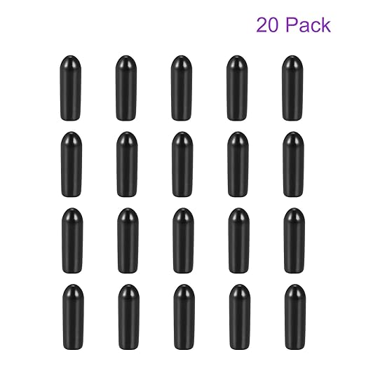 DMiotech 20 Pack 1/8" ID Black Screw Thread Protectors Rubber End Caps Bolt Covers for Screw Bolt Furniture Pipe - Image 6