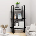Black Metal Storage Shelf 11.8 x 23.6 x 41.3 in Matte Engineered Wood Bookcase with Industrial Design for Living Room Bedroom Office by Unknown