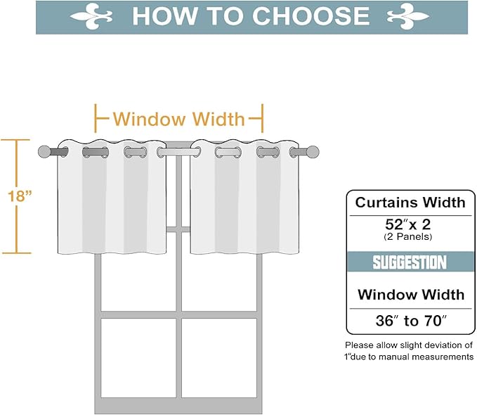 ChrisDowa Small Kitchen Valances for Windows - Grommet Short Thermal Insulated Room Darkening Window Valances Curtains for Living Room (2 Panels, Teal, 52 x 18 Inch) - Image 5