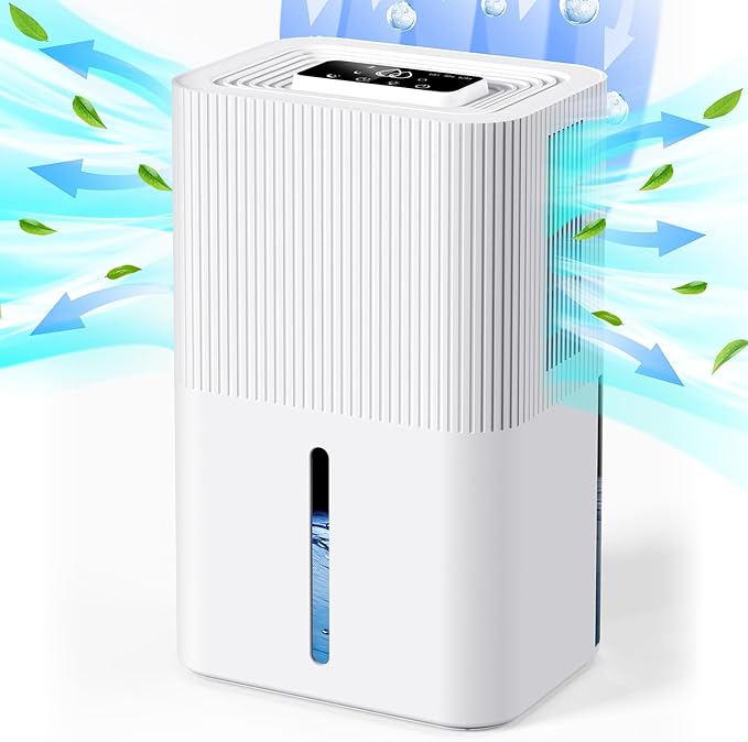 Portable Home Dehumidifier for Basements Bathroom Bedroom|91 OZ Tank|900 sq.ft Coverage|Quiet Smart Design with Auto Shut-Off White（91 OZ） by Unknown