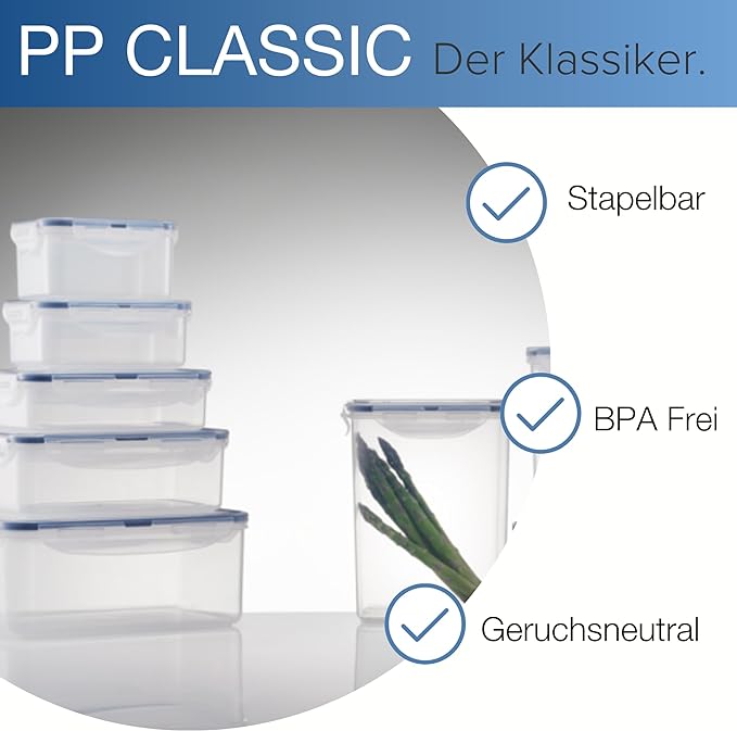 LOCK & LOCK Easy Essentials Food Storage lids/Airtight containers, BPA Free, Rectangle-37 oz-for Pasta, Clear - Image 5
