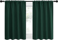 NICETOWN 2 Panels Blackout Curtains, Rod Pocket Thermal Insulated Drapes for Kitchen, Heavy Duty Small Window Treatment for Dorm Room, Studio Apartment, Basement (Hunter Green, W42 x L30) by NICETOWN