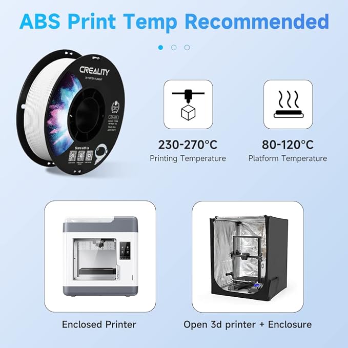 Creality ABS Filament 1.75mm, 3D Printer Filament, No-Tangling, Strong Bonding and Overhang Performance Dimensional Accuracy +/-0.02mm, 2.2lbs/Spool - Image 4