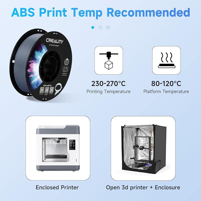 Creality ABS Filament 1.75mm, 3D Printer Filament, No-Tangling, Strong Bonding and Overhang Performance Dimensional Accuracy +/-0.02mm, 2.2lbs/Spool - Image 4
